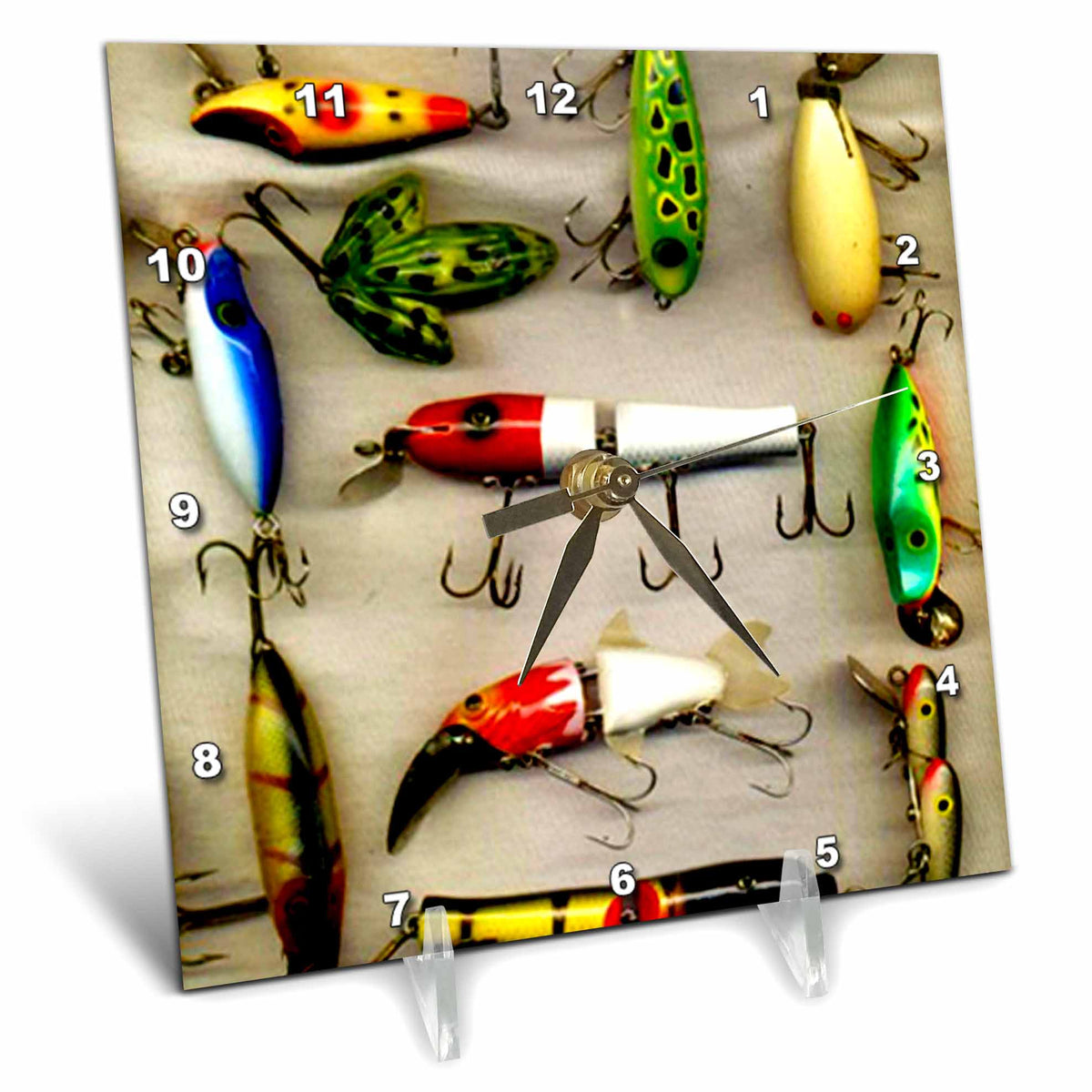 Desk Clock - Old Lures Fishing