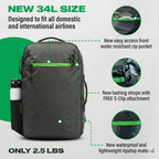 Island Hopper 2.0 Travel Backpack – New Matte Black | Lightweight Waterproof 28L & 34L