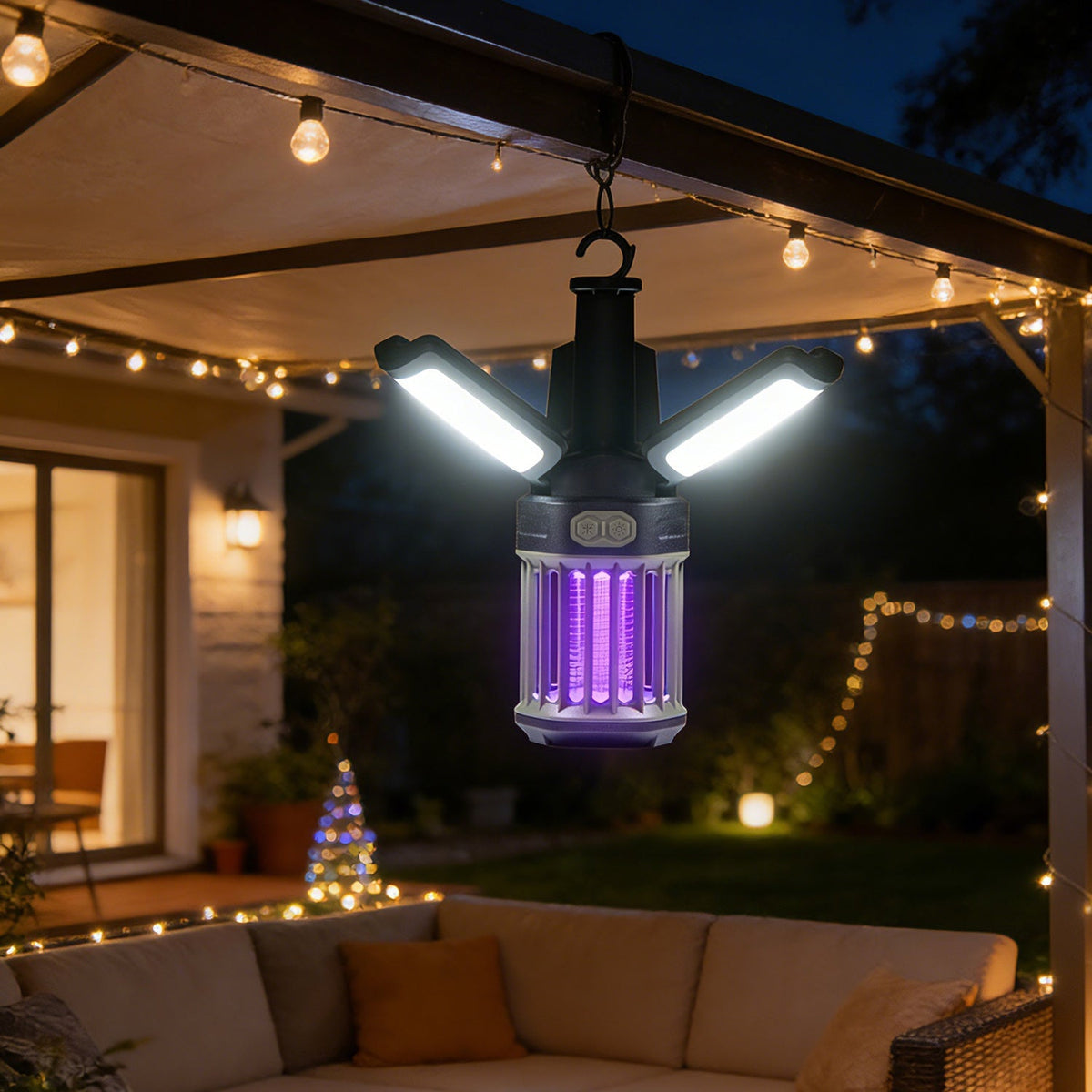 Outdoor Bug Zapper with Foldable Camping Lantern USB