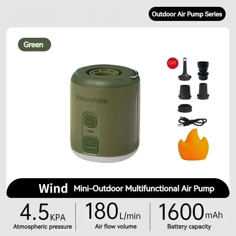 Naturehike Multi-function Air Pump Outdoor Mini Portable Fast Charge Air Pump For Inflatable Mat Travel Camping Pump