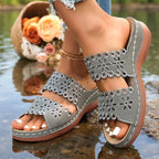 Vinatge Hollow Out Platform Sandals Women Lightweight Plus Size Wedges Sandles Woman Comfortable Thick Sole Casual Sandalias 43