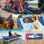 Waterproof Ultralight Air Mattress Mat with Pillow Insulated Air Mat Outdoor Inflatable Sleeping Pad Lightweight TPU
