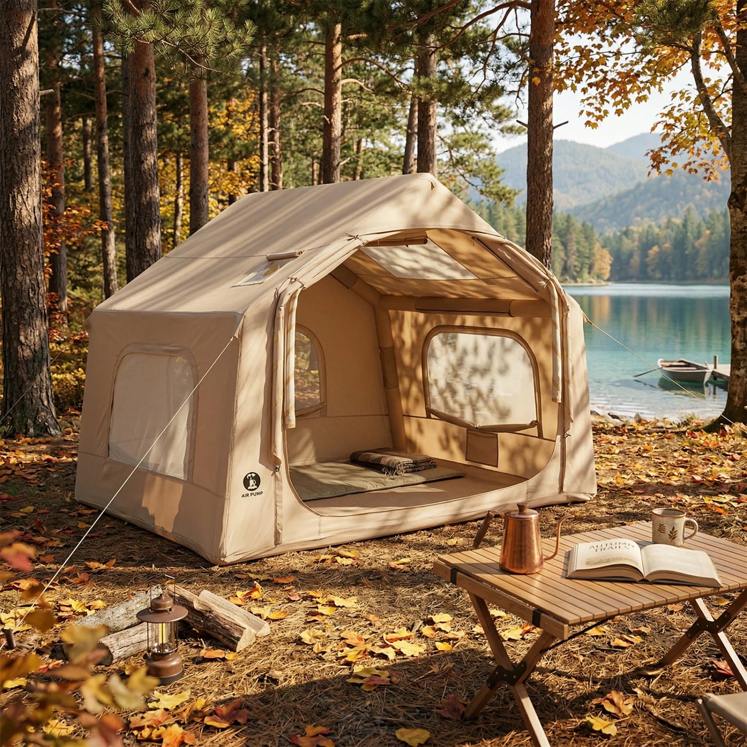 Large Inflatable Camping Tent for 4-6 Adults