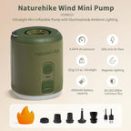 Naturehike Multi-function Air Pump Outdoor Mini Portable Fast Charge Air Pump For Inflatable Mat Travel Camping Pump
