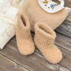 Winter Kids Thermal Boots Warm Girls Furry Hairy Ankle Boots Simple Fashion Children's Outdoor Snow Boots Non-slip Versatile