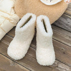 Winter Kids Thermal Boots Warm Girls Furry Hairy Ankle Boots Simple Fashion Children's Outdoor Snow Boots Non-slip Versatile