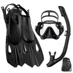 Mask Fin Snorkel Set Snorkel Gear for Adult Panoramic View Snorkel Mask Adjustable Dive Flipper Dry Top Snorkel and Travel Bag