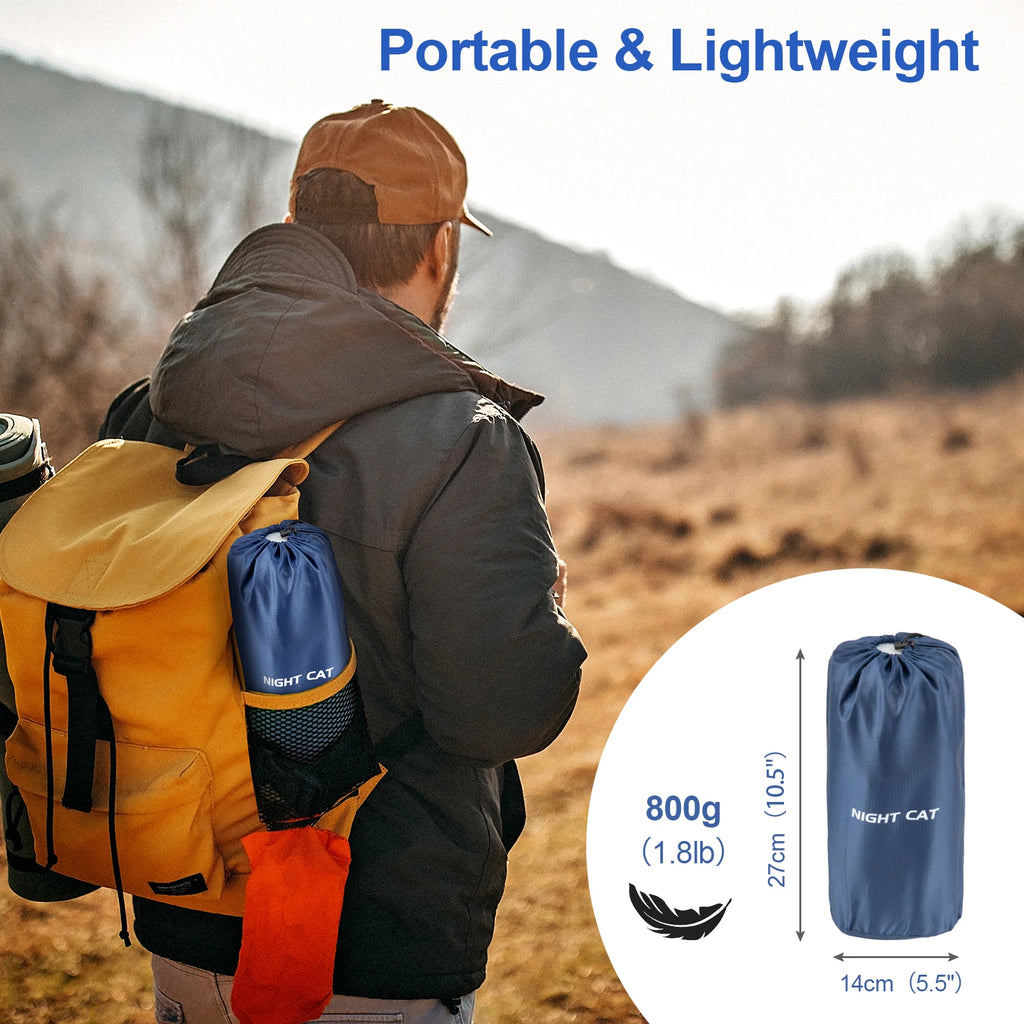 Waterproof Ultralight Air Mattress Mat with Pillow Insulated Air Mat Outdoor Inflatable Sleeping Pad Lightweight TPU