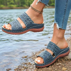 Vinatge Hollow Out Platform Sandals Women Lightweight Plus Size Wedges Sandles Woman Comfortable Thick Sole Casual Sandalias 43