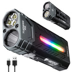 5000LM Rechargeable Magnetic LED Flashlight, 55 Modes, RGB Ambient Light, Spotlight & Floodlight, for Camping Hiking Emergency Use Gift Pack Version