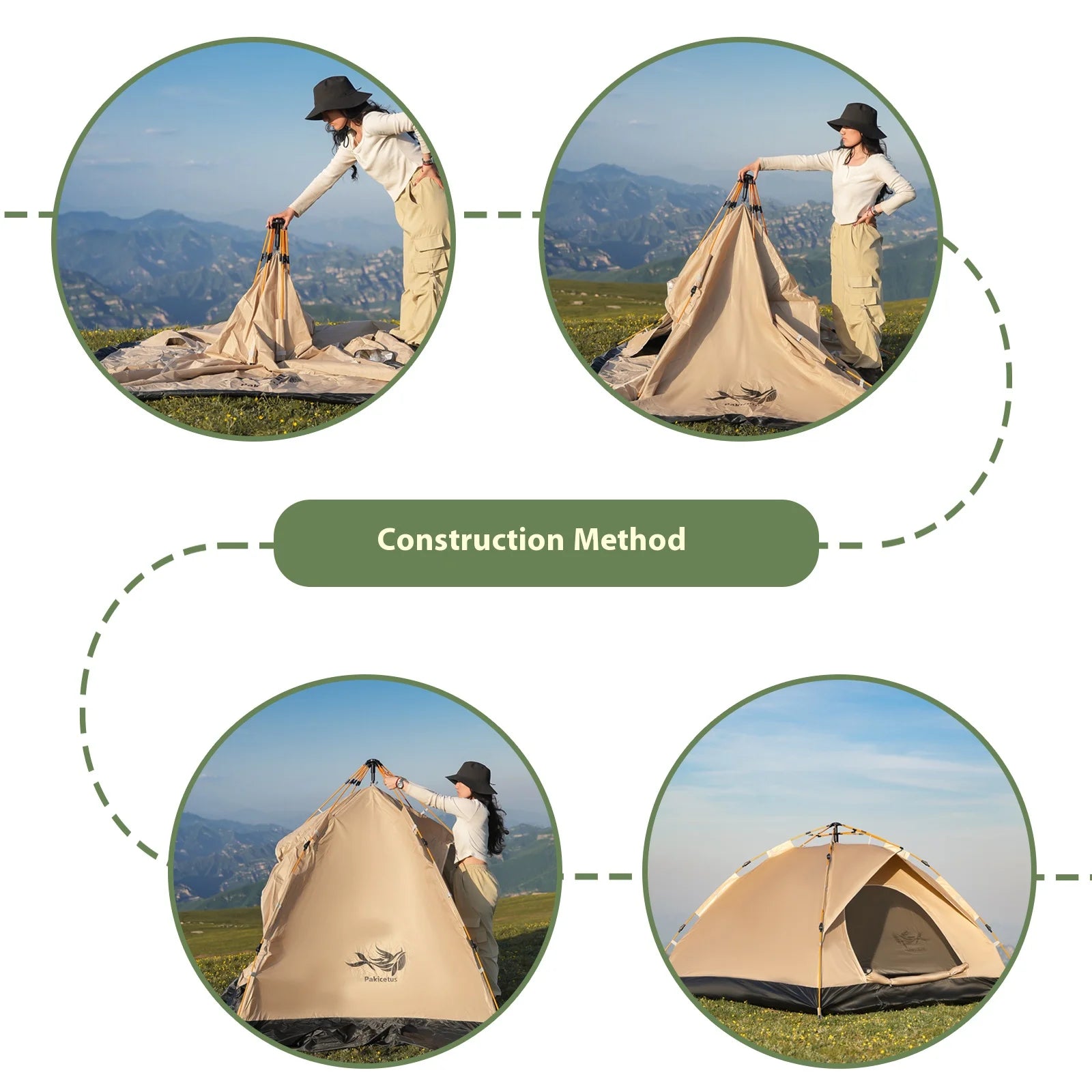 3-4 Person Instant Golden Tent -