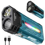 5000LM Rechargeable Magnetic LED Flashlight, 55 Modes, RGB Ambient Light, Spotlight & Floodlight, for Camping Hiking Emergency Use Gift Pack Version