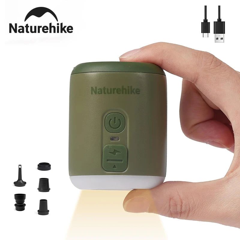 Naturehike Multi-function Air Pump Outdoor Mini Portable Fast Charge Air Pump For Inflatable Mat Travel Camping Pump