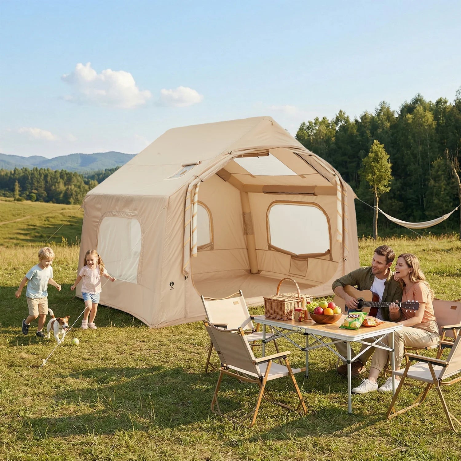 Large Inflatable Camping Tent for 4-6 Adults