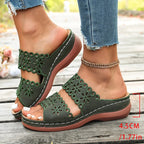 Vinatge Hollow Out Platform Sandals Women Lightweight Plus Size Wedges Sandles Woman Comfortable Thick Sole Casual Sandalias 43