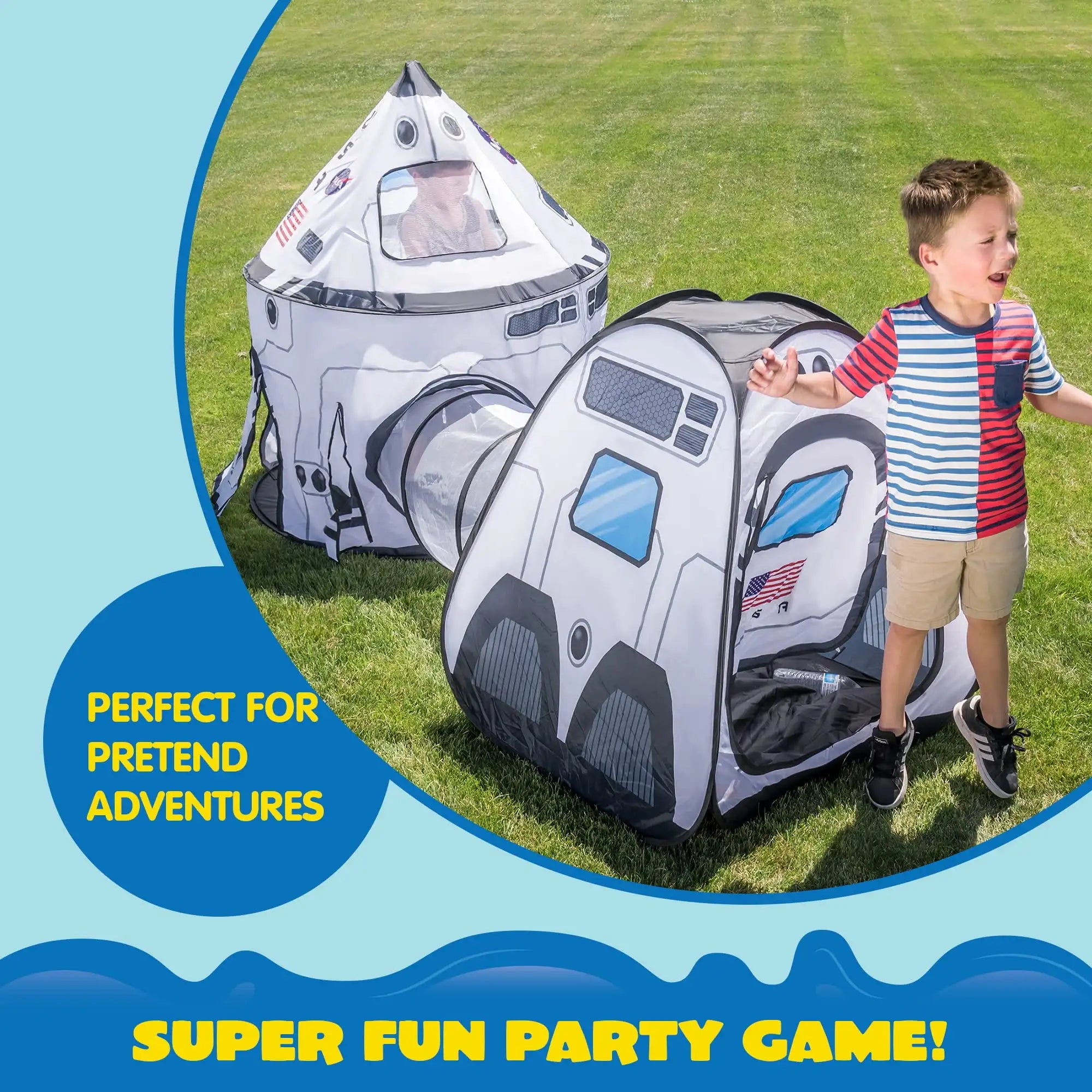 Rocket Ship Pop Up Play Tents Set