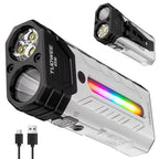 5000LM Rechargeable Magnetic LED Flashlight, 55 Modes, RGB Ambient Light, Spotlight & Floodlight, for Camping Hiking Emergency Use Gift Pack Version