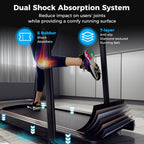 2.5 HP Walking Treadmill with Long Handrails for Seniors-Black