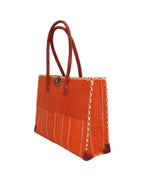 Zafran Pinstripes Raffia Straw Beach Bag - 3 Sizes