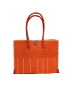 Zafran Pinstripes Raffia Straw Beach Bag - 3 Sizes