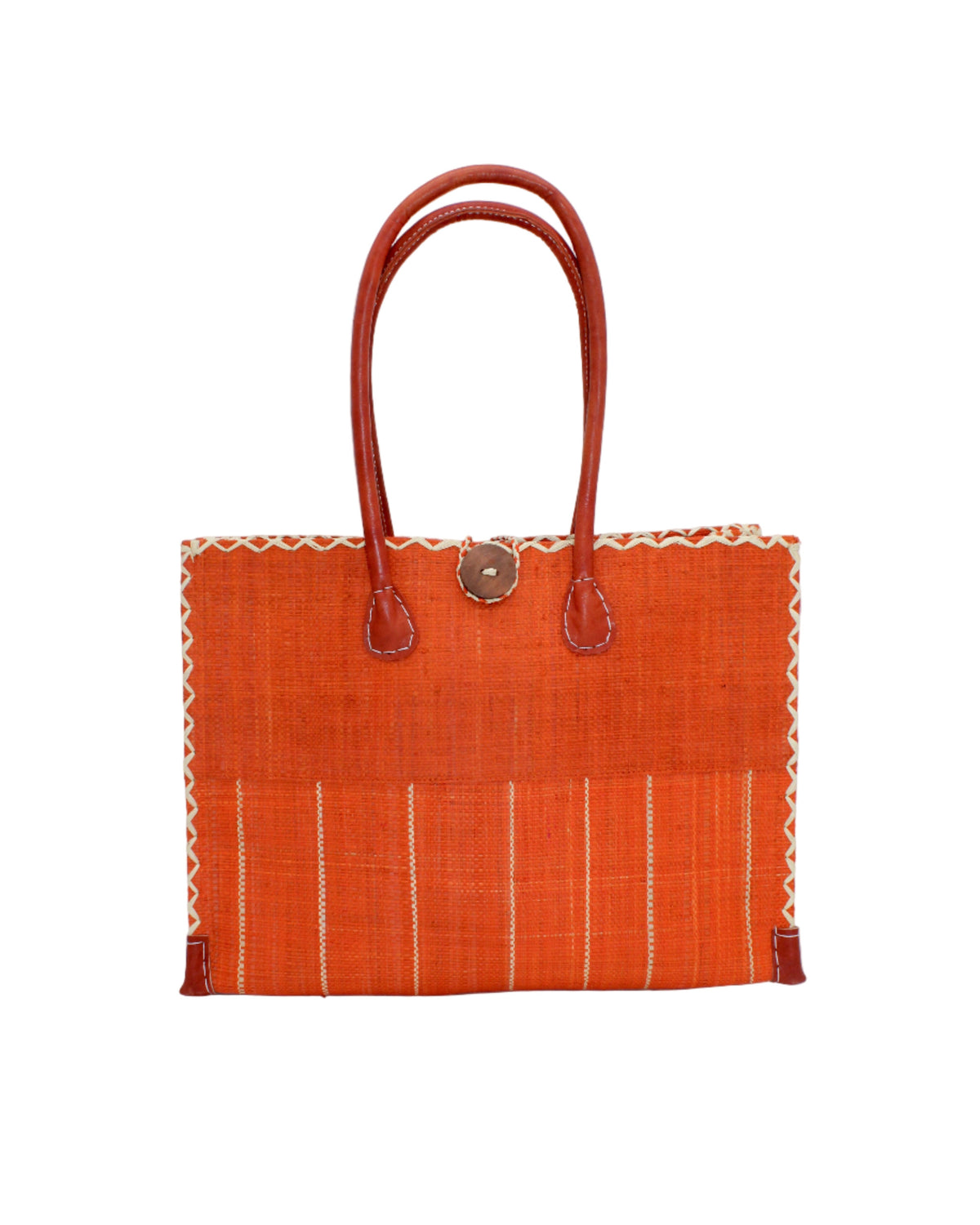 Zafran Pinstripes Raffia Straw Beach Bag - 3 Sizes