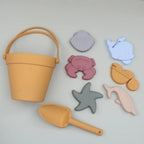 Silicone Beach Toys with Bucket, Shovel and Molds