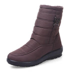 Non-Slip Snow Boots New Womens Warm Winter Boots Waterproof Shoes Winter Women Shoes Plus Velvet Cotton Boots Warm Lining Comfortable Non Slip Ankle Booties Outdoor Hiking Walking Platform Shoes